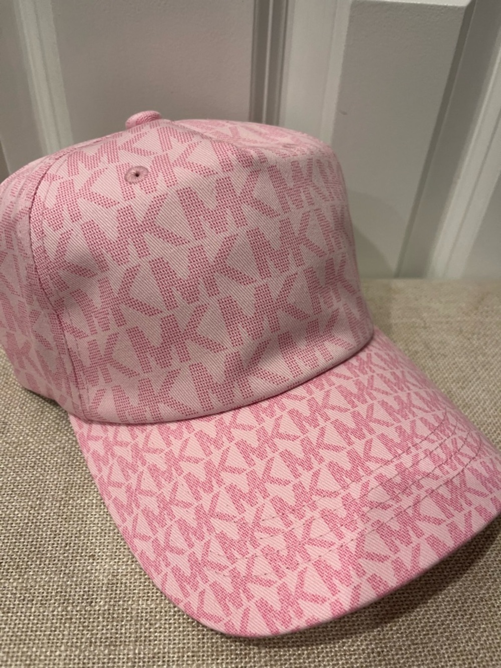 NWT Michael Kors Women's Pink MK Monogram Baseball Hat - Picture 4 of 4